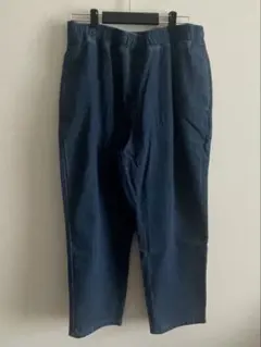 ダークブルー デニム パンツ ウエストゴム