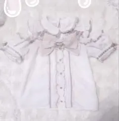 LIZLISA BIGリボンオープンショルダーブラウス ホワイト×ピンク