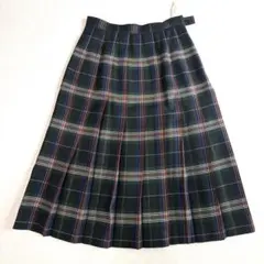 美品⭐️BURBERRY ウール タータンチェック プリーツスカート グリーンのサムネイル