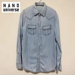 NANO universe ウエスタンデニムシャツ 長袖 ライトブルー　薄手のサムネイル