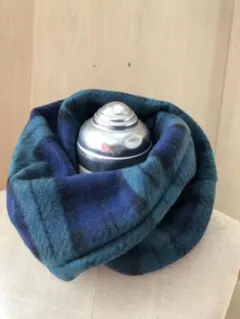 ボリュームネックウォーマー　スヌード　フリース　軽量　防寒　ブラックウォッチ