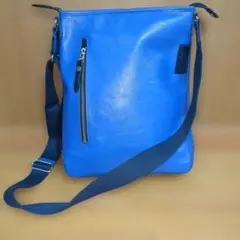DOUBLES レザー　ブルー　ショルダーバッグ