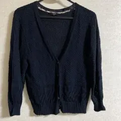 カーディガン　DAKS 黒　ブラック　BLACK 綿　42のサムネイル