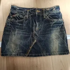 EDWIN　デニムミニスカート　ヴィンテージ加工　Sのサムネイル