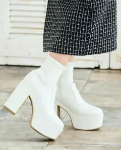 attagirl 厚底 プラットフォーム ストレッチ ショートブーツ Lサイズ