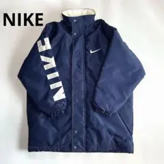 NIKEナイキ 90s 中綿ジャケット コート ビッグロゴ 刺繍 紺 銀タグ M