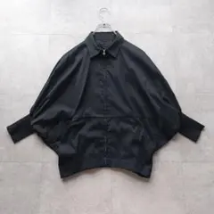美品 SOV. ダブスタ 7分袖 ストレッチ フルジップブルゾン F 黒