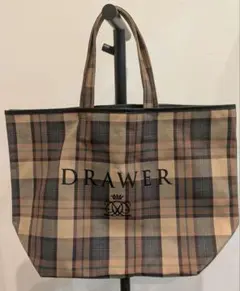 U*a様 ドゥロワー Drawer ノベルティトートバッグ チェック ロゴ 大容のサムネイル