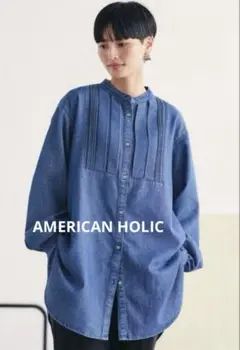 AMERICANHOLIC デニムブザムバックボタンチュニック　M