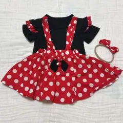 ミニーちゃん　ディズニー　コスプレ　　半袖　ワンピース　90cm