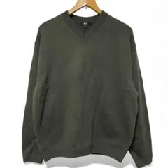 UNIQLO：C Vネックセーター Mサイズ　オリーブ ニット　オーバーサイズ