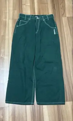 ダークグリーン ワークパンツ ストレートレッグ