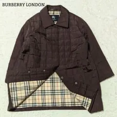 バーバリーロンドン　ハーフコート　裏キルティング　ブルゾン　ノバチェック　2XL セール】チェック柄ダブルハーフコート /裏キルティング