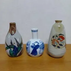 時代物 一輪挿し 九谷焼ほか3点 古風 和風 飾物 置物
