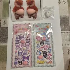 柴犬フィギュアとステッカーセット