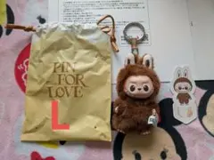 らぶぶ　L　ぬいぐるみ　正規品　labubu　イニシャル キーホルダー