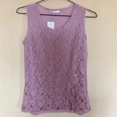 【新品タグ付き】associer ピンク タンクトップ　レース　LL