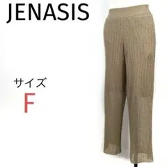 JENASISコードヤーンパンツ 美品❣️ニットパンツ スカシ柄 ウエスト総ゴム