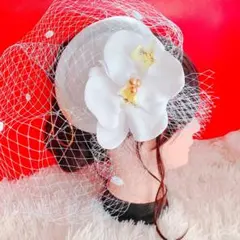 胡蝶蘭☆ヘッドドレス☆結婚式髪飾り☆卒業式髪飾り☆袴ヘア☆成人式髪飾り☆白無垢☆