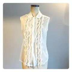 comme des garçon 丸襟装飾シフォンブラウス - メルカリ