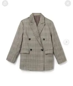 グレンチェック ノーカラー