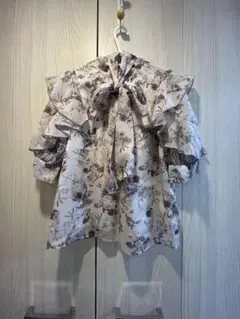 INGNI イング 花柄フリル袖シャツ 半袖