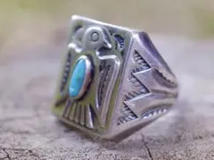 880 ★ラスト1点★ メンズリング サンダーバード インディアン シルバー合金