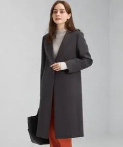 グリーンレーベルリラクシングノーラペルコート　ダークグレー　34