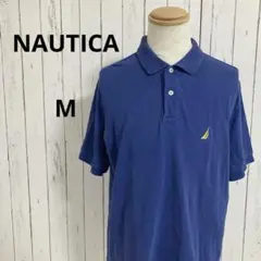 NAUTICA☆半袖　ポロシャツ　ロゴ刺繍　綿100%　トップス　M　夏　メンズ