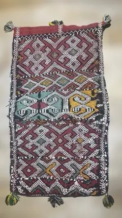 ヴィンテージ　モロッコベルベル民族キリムクッションカバー　49cm✖️26cmのサムネイル