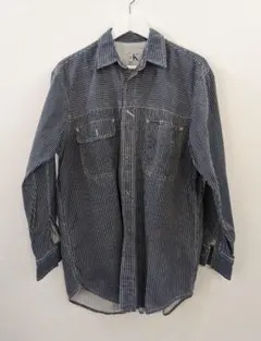カルバンクライン　コットンシャツ　紺　アメリカ購入　Ｓ　古着