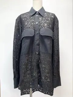 ZARA　ザラ　レース　シャツ　ブラウス　長袖　黒　レディース