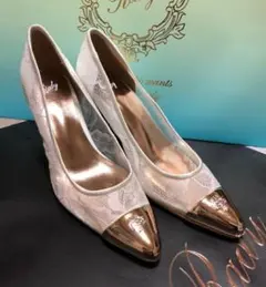 Rady 新品未使用 Ｍsize 先金レースパンプスホワイト ハイヒール