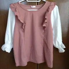 新品☆ハニーズC.O.L.Z.A フリル付き五分袖トップス Mサイズ