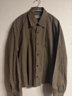 renoma ストライプブラウンシャツ L