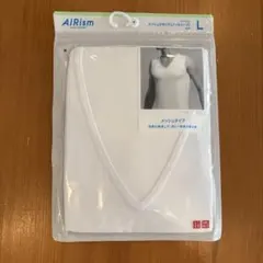 【未使用】UNIQLO AIRism メッシュVネックノースリーブ L ホワイト