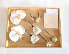 パール胡蝶蘭（コチョウラン）の髪飾り　金箔付き◆成人式、結婚式、和装髪飾り