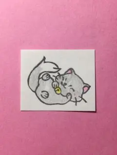 消しゴムはんこ　ネコ