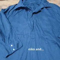 niko and ...ネイビー 長袖 プルオーバー チュニック