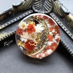 ❁⃘*.ドライフラワーデザインレジンヘアゴム❁⃘*.゜アプリコット