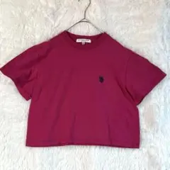 U.S. POLO ASSN. 【M】クロップド 半袖 Tシャツ ピンク