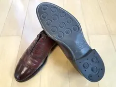トレーディングポスト ブラウンレザーセミブローグドレスシューズ ダイナイトソール