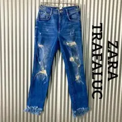 ZARA ザラ ダメージ デニム グランジ ジーンズ カットオフ フリンジ