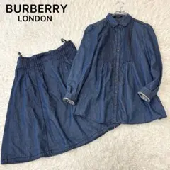 良品✨ バーバリーロンドン デニム セットアップ シャツ スカート 38