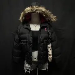 平成ギャル　y2k グランジ　短丈　ファー付き　ダウンジャケット　ポケット付き