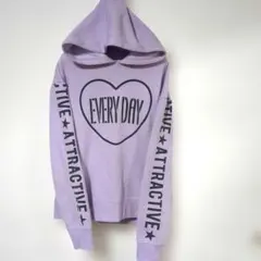 NAVYマックハウス 女の子150cmパーカー 薄紫色 裏起毛 ジュニアガール