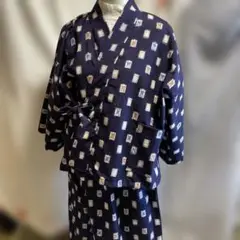 紺色 和風模様 着物 アレンジ