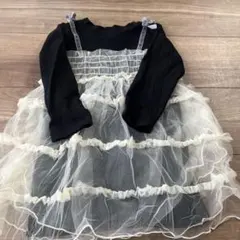 petit main フリルワンピース 90サイズ　黒