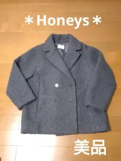 美品＊Honeys＊ブークレーチェスターコート＊ダークグレー＊軽量