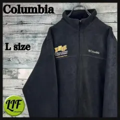 コロンビア 刺繍ロゴ 企業ロゴ フリースジャケット ブラック L 4703